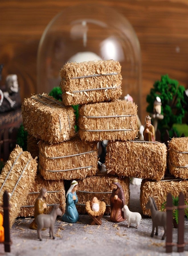 Maasechs 24 Pcs Mini Hay Bales Miniature Hay Bales for Decoration Small Decorative Straw for Easter Scene Rustic Wedding Western Cowboy Themed Birthday Party Decorations (2.6 x 1.2 x 1.2 Inch) - Image 3